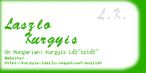 laszlo kurgyis business card